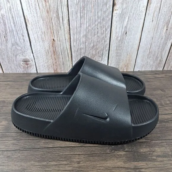 Nike Calm Slide Slip Ons Women's Sz 9 Men's Sz 8 Black (VGC)