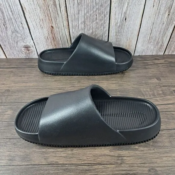 Nike Calm Slide Slip Ons Women's Sz 9 Men's Sz 8 Black (VGC)