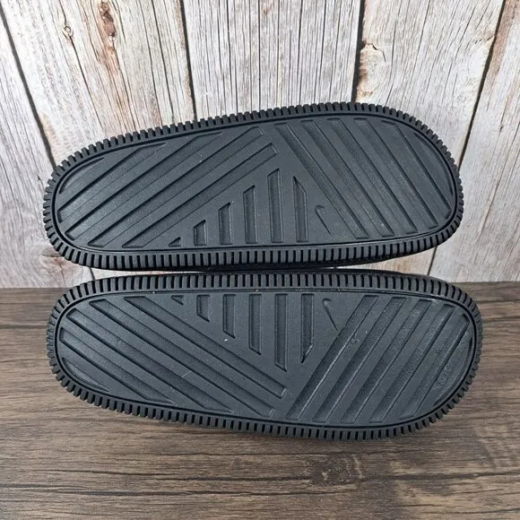 Nike Calm Slide Slip Ons Women's Sz 9 Men's Sz 8 Black (VGC)