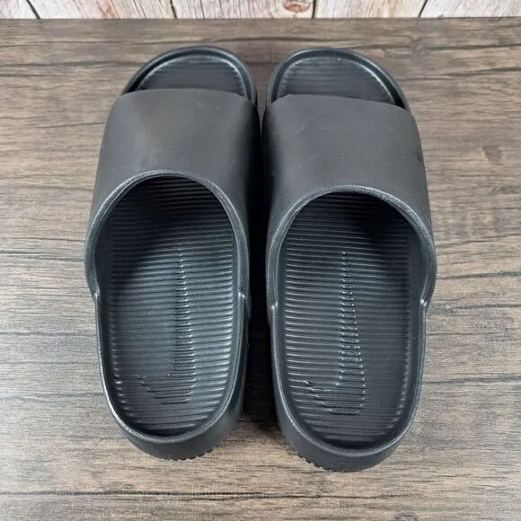 Nike Calm Slide Slip Ons Women's Sz 9 Men's Sz 8 Black (VGC)