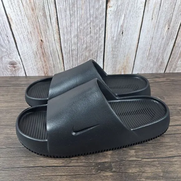 Nike Calm Slide Slip Ons Women's Sz 9 Men's Sz 8 Black (VGC)