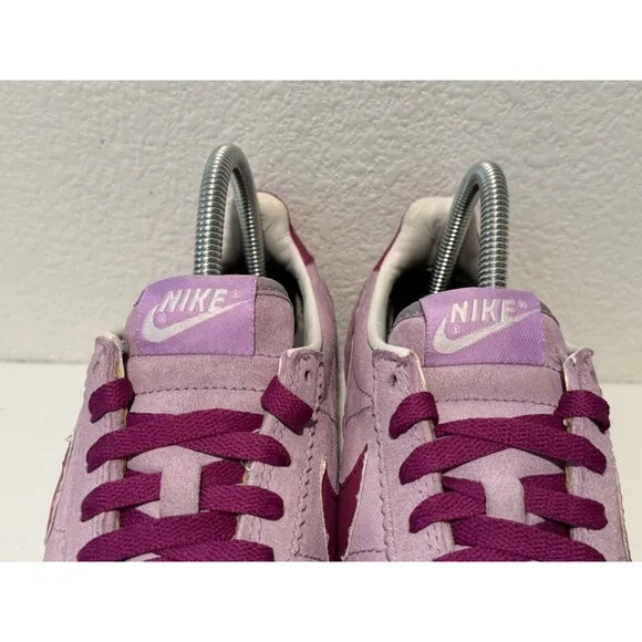 Nike Cortez ID Womens Running Shoes Sneakers Size 8 Pink Suede Black 331986-997