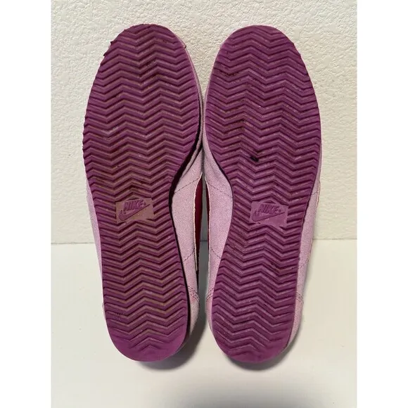 Nike Cortez ID Womens Running Shoes Sneakers Size 8 Pink Suede Black 331986-997