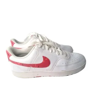 Nike Court Vision Low Shoes Men's Size 9.5 Sneakers Swoosh Print Red
