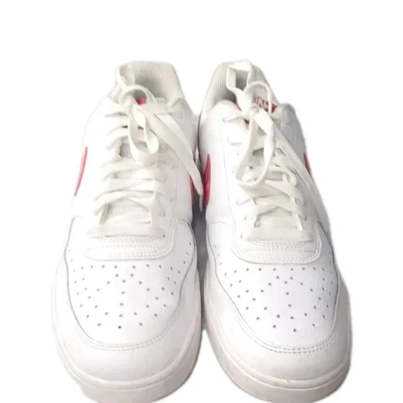 Nike Court Vision Low Shoes Men's Size 9.5 Sneakers Swoosh Print Red