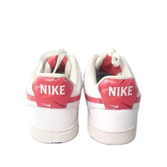 Nike Court Vision Low Shoes Men's Size 9.5 Sneakers Swoosh Print Red