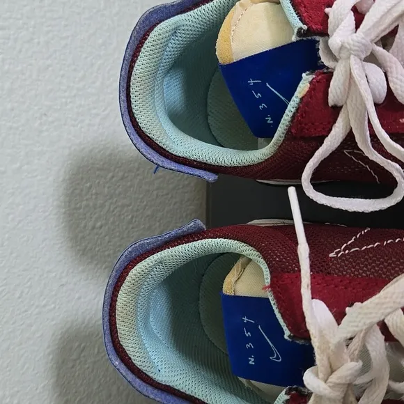 Nike Daybreak Type N. 354 Shoes Burgundy And Blue Suede Mesh Size 7