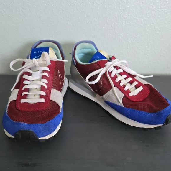 Nike Daybreak Type N. 354 Shoes Burgundy And Blue Suede Mesh Size 7