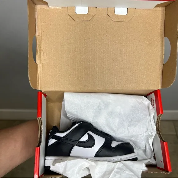 Nike Dunk Low TDE Black White Panda Toddler Infant 5C Casual Shoes CW1589-100