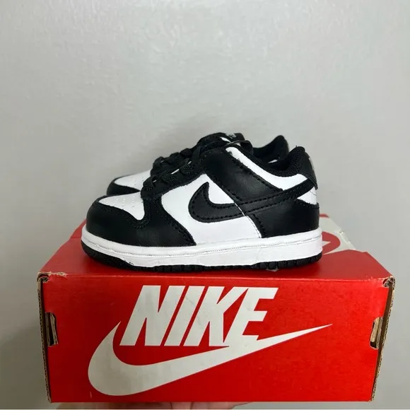 Nike Dunk Low TDE Black White Panda Toddler Infant 5C Casual Shoes CW1589-100