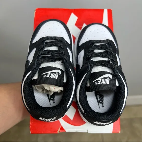Nike Dunk Low TDE Black White Panda Toddler Infant 5C Casual Shoes CW1589-100