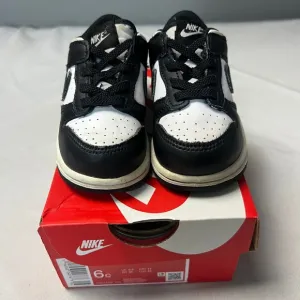Nike Dunk Low (TDE) Sneakers Black White Toddler Shoelaces Shoes Size 6C