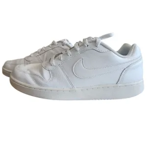 Nike Ebernon Low Lace Up Classic Sneaker Shoes Triple White Leather Men's Sz 9.5