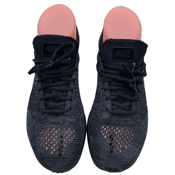 Nike Flyknit Racer Triple Black Anthracite Sneakers Running Shoes Sz 4.5y #20