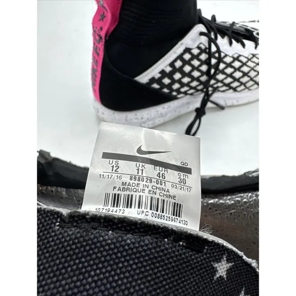 Nike Free Hypervenom 3 FC Flyknit Mens 12 898029-001 Shoes Sneakers Black Soccer