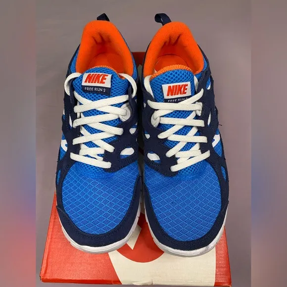 Nike Free Run 2 (GS) - Lt Photo Blue/Orange - Size 7y