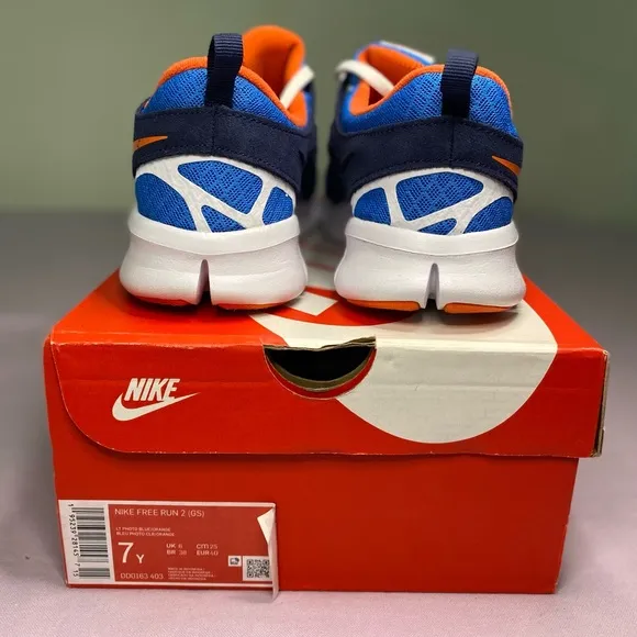 Nike Free Run 2 (GS) - Lt Photo Blue/Orange - Size 7y