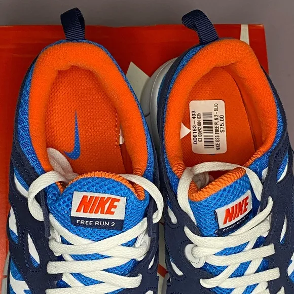 Nike Free Run 2 (GS) - Lt Photo Blue/Orange - Size 7y