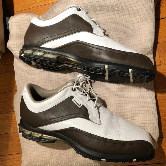 Nike Golf men leather shoes white and brown 10 1/2