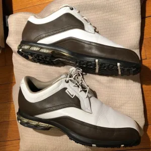 Nike Golf men leather shoes white and brown 10 1/2