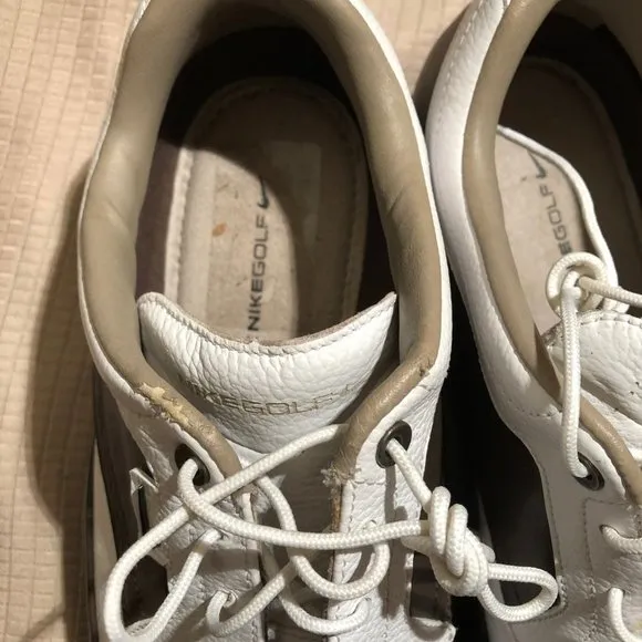 Nike Golf men leather shoes white and brown 10 1/2