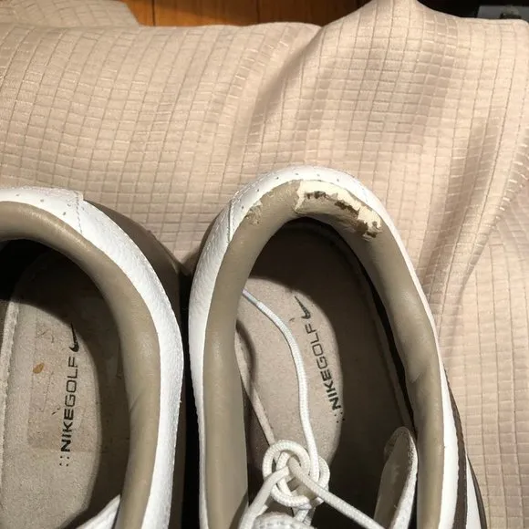 Nike Golf men leather shoes white and brown 10 1/2