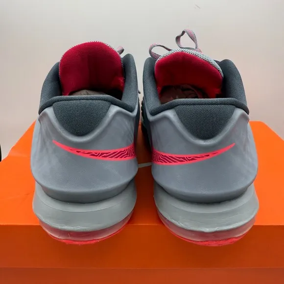 Nike KD VII Basketball Shoes Sneakers Athletic Comfort Gray Pink Kids 6Y