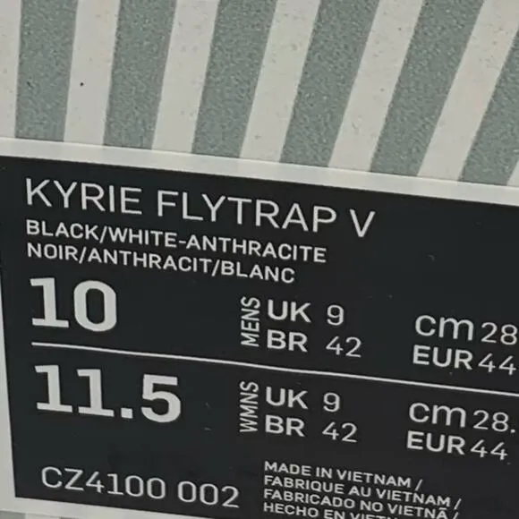 Nike Kyrie Flytrap V EP Black White Mens Shoes 10 Black Green