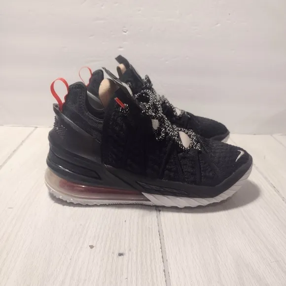 Nike LeBron 18 Black University Red Sneakers Shoes Size 6.5
