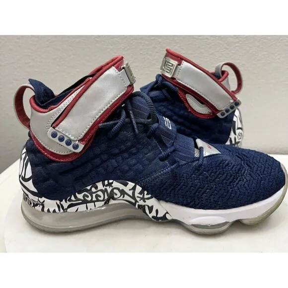 Nike LeBron 4 Cold Blue Graffiti Sneakers Size 9.5 Mens Shoes Basketball