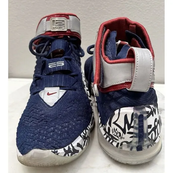Nike LeBron 4 Cold Blue Graffiti Sneakers Size 9.5 Mens Shoes Basketball