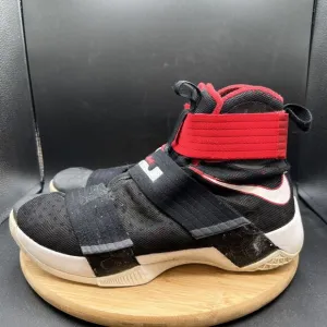 Nike LeBron James Soldier 10 Mens Size 13 Shoes Black Red Mesh 844374-016