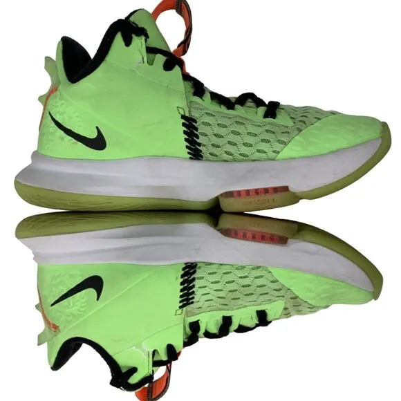 Nike LeBron Witness V5 Basketball Shoes Neon Green Size 8.5 US 7914 Used
