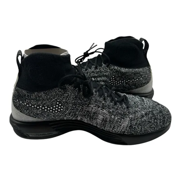 Nike Lunar Magista II Flyknit FC Shoes Mens 11.5 Black White Sneakers 876385-001