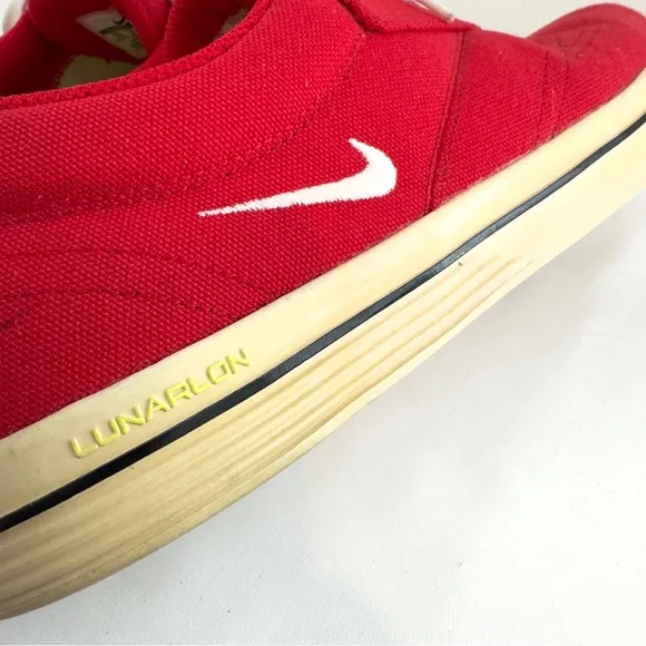 Nike Lunarlon Swingtip Red Canvas Golf Shoes Sz 10