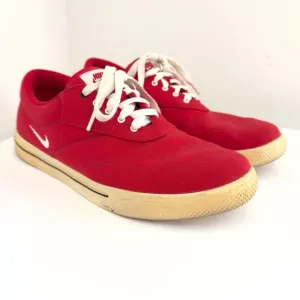 Nike Lunarlon Swingtip Red Canvas Golf Shoes Sz 10