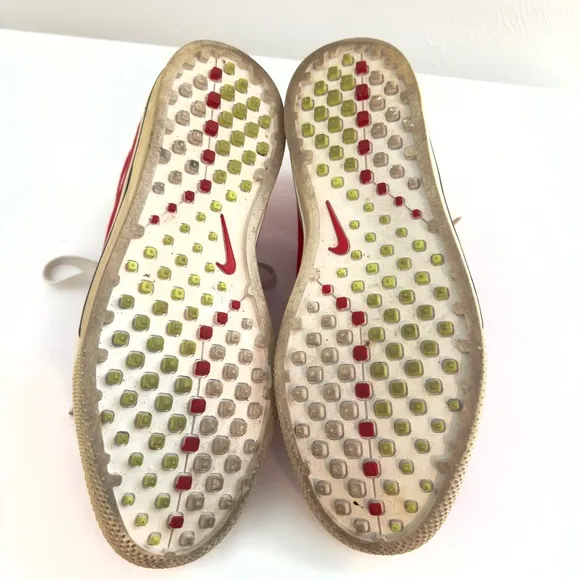 Nike Lunarlon Swingtip Red Canvas Golf Shoes Sz 10