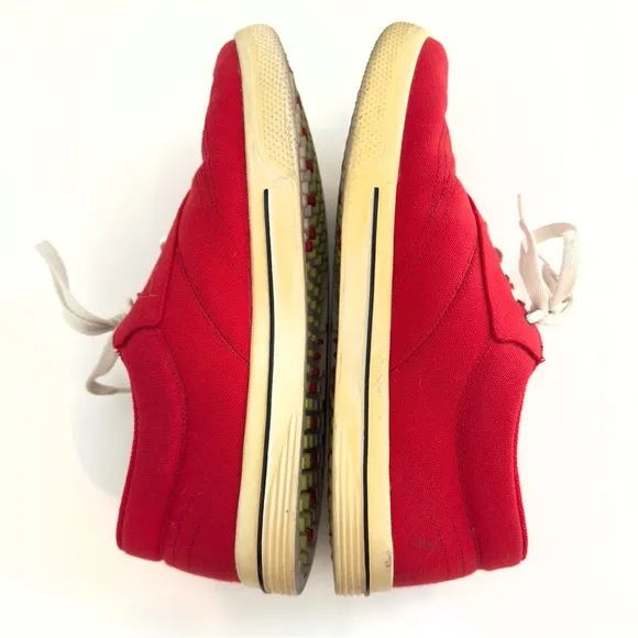 Nike Lunarlon Swingtip Red Canvas Golf Shoes Sz 10