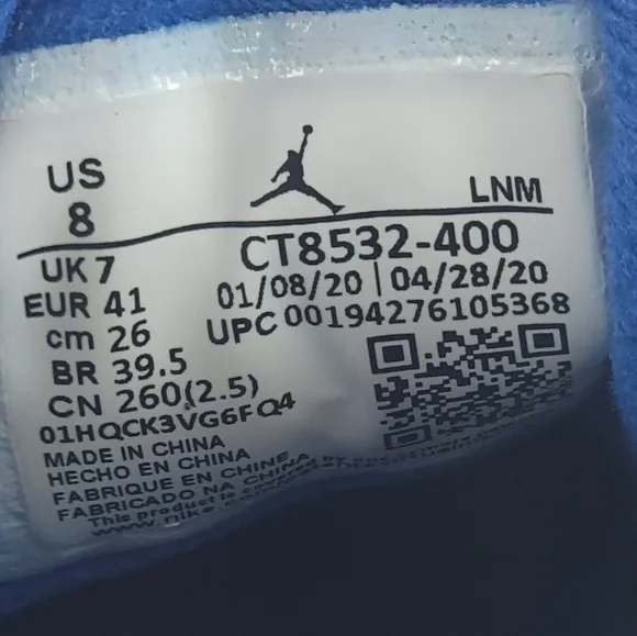 Nike Mens Air Jordan 3 CT8532-400 Blue Basketball Shoes Sneakers Size 8