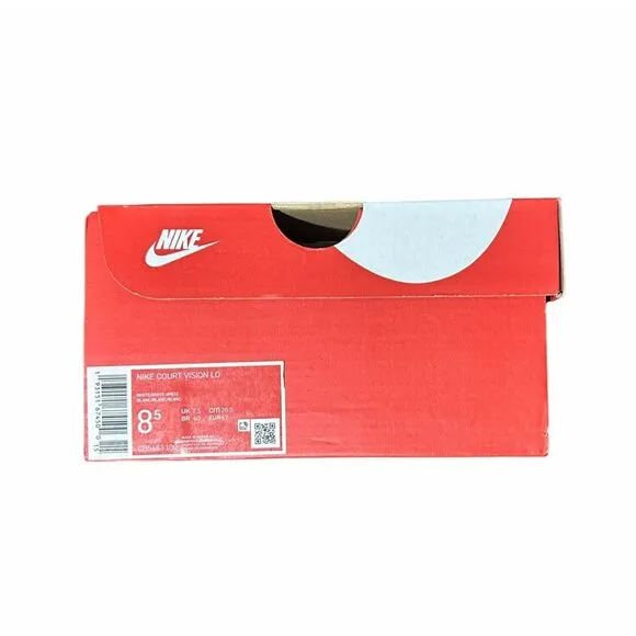 🤩Nike Mens Court Vision Low 8.5 White Casual Shoes CD5463-100 basketball Retro