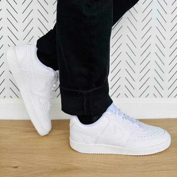 🤩Nike Mens Court Vision Low 8.5 White Casual Shoes CD5463-100 basketball Retro
