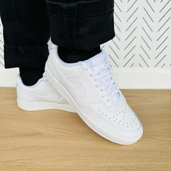 🤩Nike Mens Court Vision Low 8.5 White Casual Shoes CD5463-100 basketball Retro