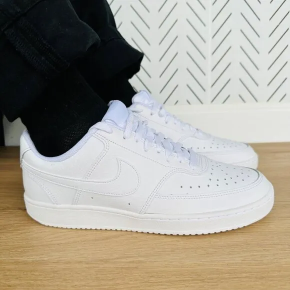 🤩Nike Mens Court Vision Low 8.5 White Casual Shoes CD5463-100 basketball Retro