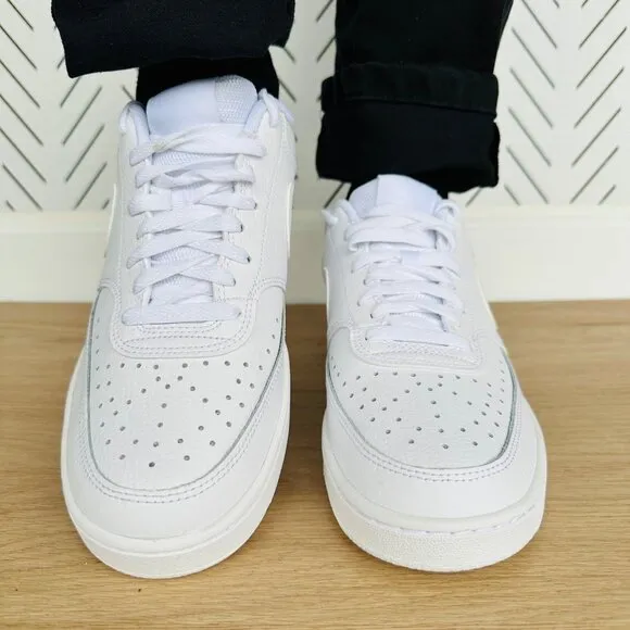🤩Nike Mens Court Vision Low 8.5 White Casual Shoes CD5463-100 basketball Retro