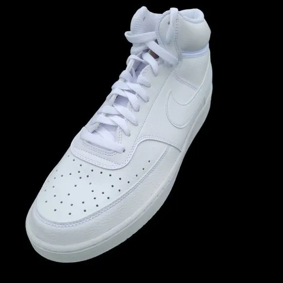 Nike Men's Court Vision Mid Triple White Basketball Shoes DN3577 100