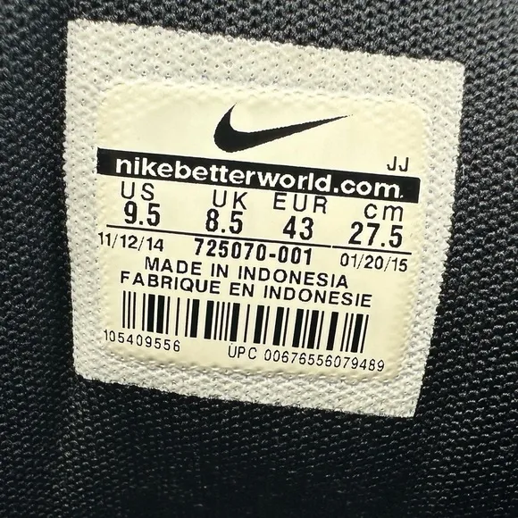 Nike Men's Free OG '14 Woven Black Running Shoes Sneakers, Sz 9.5