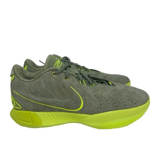 Nike Men's LeBron 21 'Algae' Suede Lace Up Basketball Shoes Size 11.5 FV2345 302