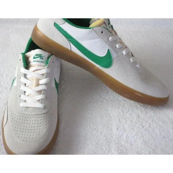 Nike Men's SB Heritage Vulc Skate Shoes Summit White Lucky Green Sizes NIB