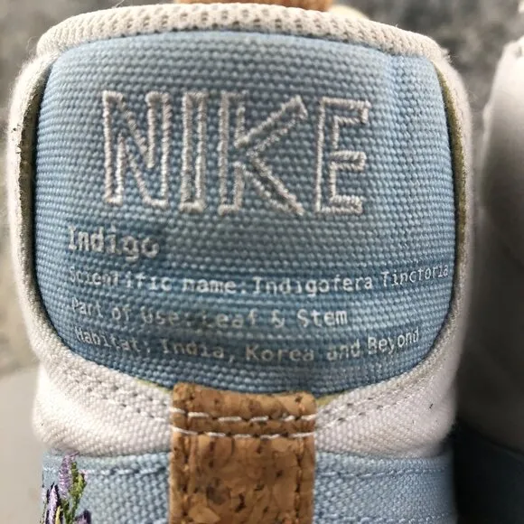 Nike Men's Size 8.5 Blazer Mid 77 White Indigo Blue Canvas Sneakers CI1166-100