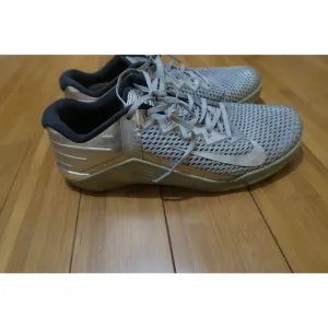 Nike Metcon 6 PRM Crossfit Sneakers Metallic Silver Mens 11 Training Gym Workout